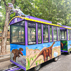 Train à dinosaures sans rails en acier, 27 places, avec fumée simulée et design accrocheur, idéal pour les parcs d'attractions familiaux. - Product Image 5