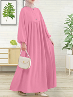 Robe Abaya Longue Plissée en Polyester Tricoté pour Femme, Style Moderne Musulman Arabe, Modeste, Égyptienne, Turque, Moyen-Orient, Dubaï, Collection 2025 – Prix Abordable