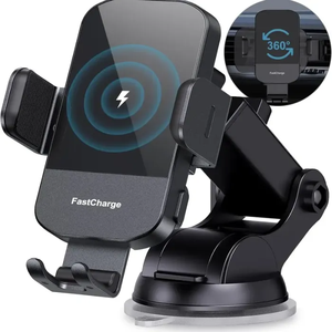 Soporte de Carga Inalámbrica Rápida de 15W para Coche con Sujeción Automática Ajustable para Parabrisas y Rejilla de Ventilación - Product Image 1