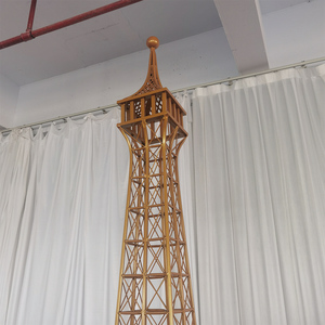 Decorazione di nozze <span class=keywords><strong>torre</strong></span> Eiffel grande ornamento 8,5 piedi in metallo dorato arco arco sfondo puntelli all'aperto - Product Image 6