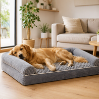 Lit pour chien et chat ovale réversible toutes saisons en mousse, rafraîchissant en été, chaud en hiver, respirant, lavable, portable, canapé pour animaux de compagnie