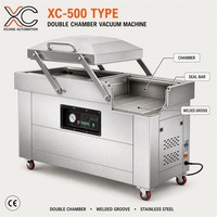 Scelleuse sous vide à rainure de soudure XICANG XC-500, chambre profonde de 140 mm, double pompe 20L, scelle les sacs épais en plat sans pliage