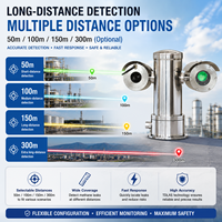 Detector de metano láser PTZ HIREP BRP-550 de largo alcance para detección remota de fugas de CH4, analizador de gas para seguridad en tuberías, venta al por mayor
