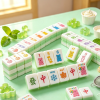Jeu de Mahjong américain en acrylique grand format avec tuiles numérotées sur le thème des dinosaures gravées, pour 4 joueurs, idéal pour les fêtes