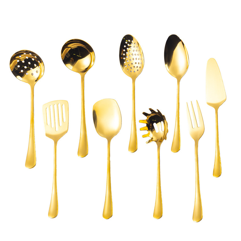Modern Disposable Soup Drain Spoon Thickened Gold Stainless Steel for Hotel Buffet & Public Serving for Giveaways · image 5