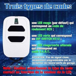 Télécommande de porte de garage compatible <span class=keywords><strong>DEA</strong></span> avec GT2 GT4 GTI2 GTI4 GTI2N GTI4N GTI2M GTI4M TR2 TR4 TR2N TR4N, 433 MHz, code roulant - Product Image 4