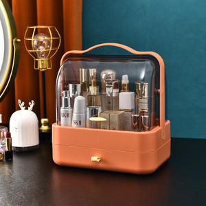 Boîte de rangement en plastique pour cosmétiques, style célébrité <span class=keywords><strong>internet</strong></span>, pour dortoir et bureau – Organisateur de soins de la peau anti-poussière au design moderne et épuré - Product Image 4