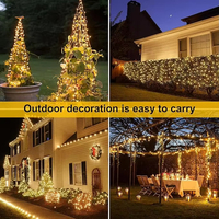 Luces de Navidad de Alambre de Cobre de Bajo Consumo, DC24V 20M 200 LED IP65, Control Remoto, Juego de Decoración Flexible para Exteriores, Árboles