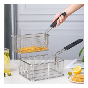 Hochleistungs-304-Edelstahlsieb Kartoffel-Bratkorb-Pommes-Frites-Korb & Edelstahls ieb Großes Brat sieb - Product Image 1