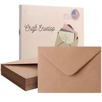 Sobres de Kraft de 5x7 pulgadas, sobres de tarjeta marrón, papel Kraft, tarjeta de invitación, tarjeta Triangular con solapa