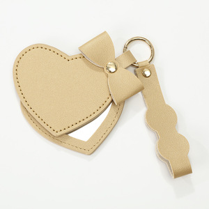 Cute <b>Pocket</b> Small Key Chain <b>Mirror</b> PU Leather Heart Shape Mini Travel Compact <b>Mirror</b> Keychain - Product Image 6
