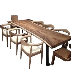 Venta directa de fábrica Live Edge losa de madera mesa de madera Suar 100% madera maciza