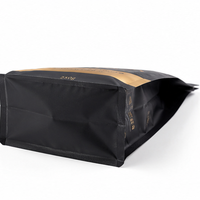 Sacs à café personnalisés en brun mat recyclables, résistants à l'humidité légère, en aluminium, sans valve de dégazage