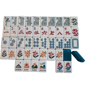 Juego de Mahjong Americano de Lujo Moderno de 4 Capas de Acrílico, para Uso Doméstico, con Fichas de Mahjong Pintadas a Mano con Diseño Floral, Portátiles - Product Image 2