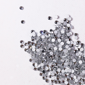 Đá pha lê thủy tinh trắng cao cấp ZK Wholesale, kích thước SS6-SS30, gắn nhiệt, mặt phẳng, dùng cho váy cưới, thủ công DIY - Product Image 2