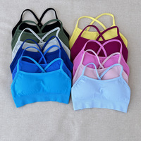 Soutien-gorge de sport à maintien élevé, respirant, extensible dans les quatre sens, avec logo personnalisé sur le devant, bretelles croisées, pour la salle de sport, le fitness, le yoga
