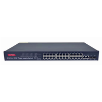 Switch Poe Terbaik 100m 24 Port Switch Jaringan Poe Dengan 4 Port Uplink 1000m Mini Switch Jaringan Poe untuk Kamera IP
