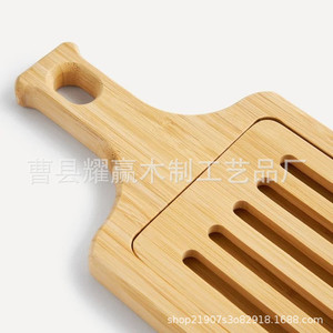 Planche à découper en bambou Caoxian Yaoying 18x41x2cm avec poignée, double face, pour usage domestique - Product Image 4