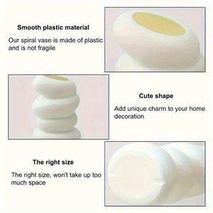 Spiral Plastic Vase White Minimalist Design Unbreakable Flower Arrangement Decor For Dry And Wet Flowers Artificial Flowers - Product Image 3