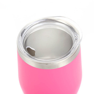 Gobelets à vin sans pied en acier inoxydable 12oz Double couche Gobelet à vin sous vide avec couvercles Tasses isolées pour cocktails Champaign - Product Image 4