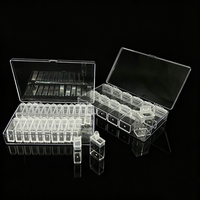 Lot de 24 mini-bouteilles rectangulaires en PS recyclables pour micro-perles et paillettes de nail art – Vente en gros usine