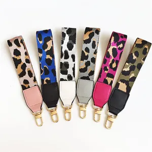 Leather Leopard Wrist Bag Handbag Handle Camera Straps Accessories , Wallet Key Holder Purse Phone Case Hand Strap Chain