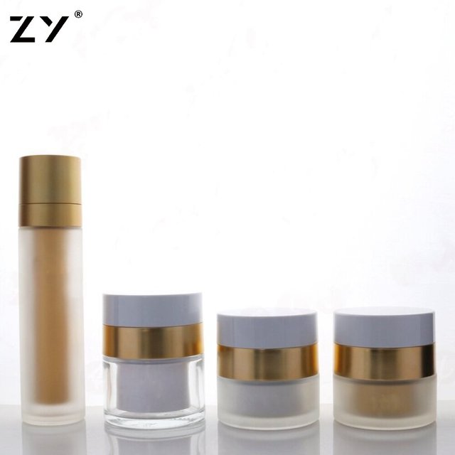 Refillable 5ml-120ml Clear Glass Airless Cosmetic Packaging Matte Round and Flat Surface 20ml Capacity with Pump