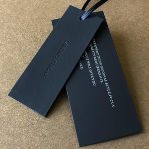 Tùy Chỉnh Tên <span class=keywords><strong>In</strong></span> Nổi Lá Biểu Tượng Quần Áo Treo Thẻ Giấy Kraft Thẻ Màu Đen Sang Trọng Nhãn Bông Sợi Dây Thừng Cho Quần Áo Quần Jean - Product Image 4