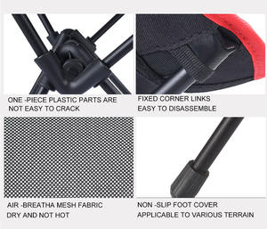 عرض خاص كرسي قمر قابل للطي خفيف للغاية من الألومنيوم في الهواء الطلق للياقة البدنية والتخييم والشاطئ - Product Image 4