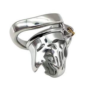 Jaula de Castidad Metálica 2022, Dispositivo de Castidad Masculino, Anillo para Pene Pulido a Mano, Jaula para Pene con Forma de Tigre para Hombre - Product Image 2