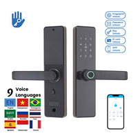 Poignée de porte intérieure numérique intelligente électrique à empreintes digitales et mot de passe, noire, bon marché, étanche, pour la maison, la chambre, le studio, le bureau