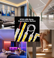 Conector de tira LED COB RGB ultrafino de 12mm y 4 pines Conexión rápida y segura sin esfuerzo con carcasa de cobre y PC