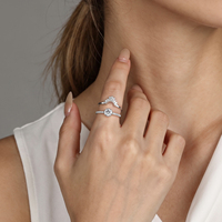 Bague de Fiançailles et de Mariage Romantique en Argent Sterling 925 avec Zircon Cubique, Personnalisée OEM ODM Moyu Jewelry pour Femmes