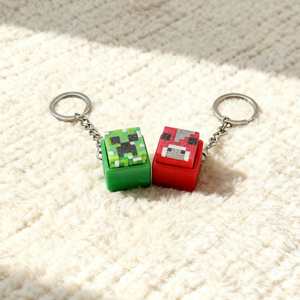Custom LOGO Plastic 3D Printing MC Press the Button to Decompress the Keychain Clicker Gaming Accessories Decoration Small Gift - Product Image 5