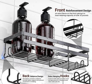 Metal <b>shelf</b> soap holder toothpaste and toothbrush holder <b>bathroom</b> <b>shelf</b> combination set cosmetic storage rack - Product Image 5