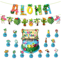 Sommer Strand Pool Aloha Thema Abschlussball Party Ananas Flamingo Banner Flagge Cupcake Kuchen Topper Helium Bedruckte Latex-Ballons Deko