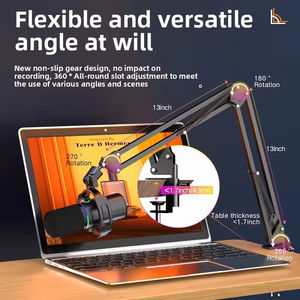 Professional Studio <b>Live</b> <b>Streaming</b> Podcas Recording Equipment Condenser Microphone USB XLR Shock Mount Metal Sound Card - Product Image 4