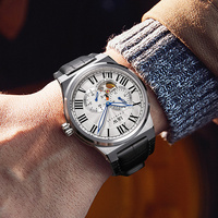 Montre automatique mécanique de luxe pour hommes cadran 42mm fonction lumineuse verre de haute qualité cuir 20mm conception de plongée à la mode