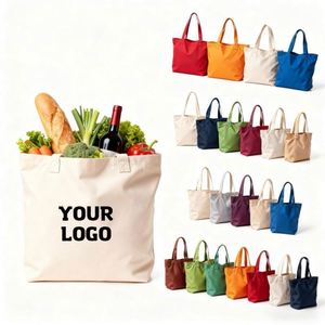 Bolsas de Compras Reutilizables con Logotipo Impreso por Sublimación, Bolsas de Tela de Poliéster y Algodón Lisas - Product Image 1