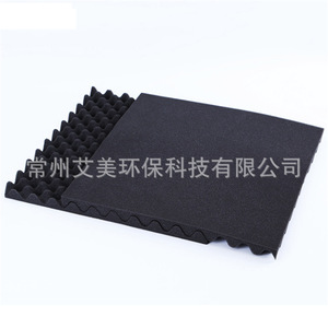 Algodón Acústico Corrugado Negro para Paneles Acústicos 30x30x5cm Diseño Industrial - Product Image 1