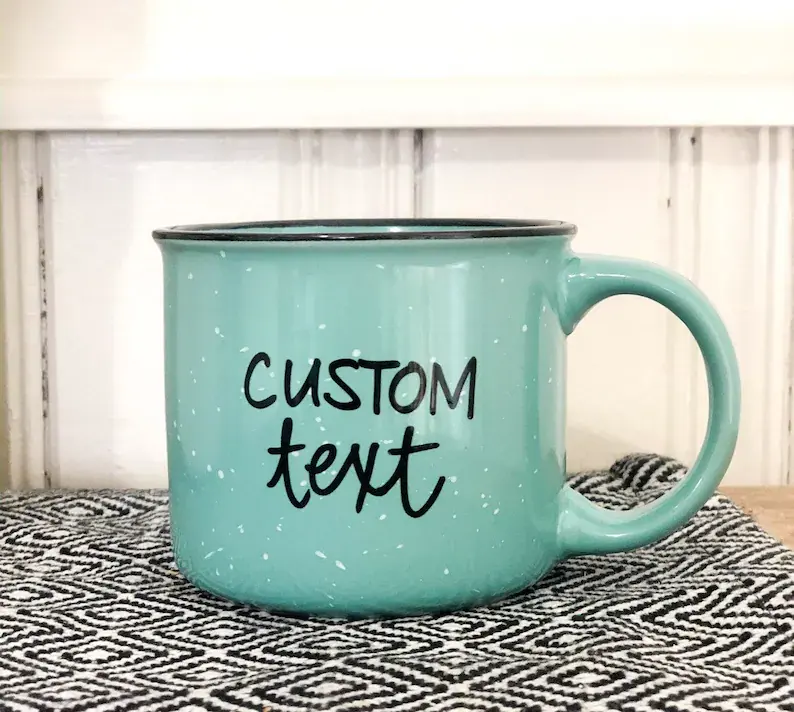 Taza de café de fogata personalizada Taza de café personalizada de cerámica, diseño OEM y ODM su propia taza, taza de declaración