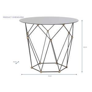 TABLE D'APPROCHE EN MÉTAL ET VERRE 70X70X60 NOIR - Product Image 2