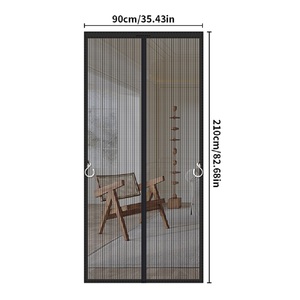 Cortina Magnética para Puerta, Cortina Antimosquitos de Poliéster, Manos Libres, Longitud Personalizable, Diseño Moderno, Lavable, para Sala de Estar - Product Image 5