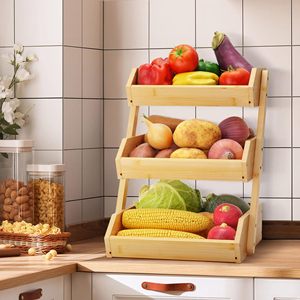 Grand panier à fruits en bambou à 3 niveaux pour comptoir <span class=keywords><strong>de</strong></span> <span class=keywords><strong>cuisine</strong></span>, support <span class=keywords><strong>de</strong></span> stockage <span class=keywords><strong>de</strong></span> légumes pour magasin <span class=keywords><strong>de</strong></span> fruits - Product Image 5