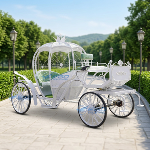Beautiful Electric Cinderella <b>Pumpkin</b> Horse Carriage for Wedding and Outdoor Christmas <b>Decoration</b> <b>White</b> (Customizable) - Product Image 1