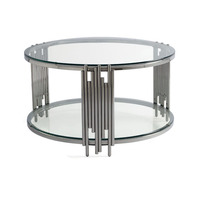 Ensemble de tables basses rondes en verre miroir de luxe pour salon, cadre en métal argenté noir en acier inoxydable doré