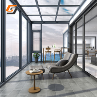 Serre de véranda sur pied de conception moderne de haute qualité cadre en aluminium maison en verre extérieure pour les quatre saisons pour les villas