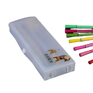 Boîte à crayons en plastique transparent PVC de taille personnalisée Boîte à crayons Boîte à crayons en plastique Boîte conteneur