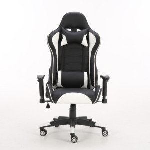 Vente en gros Chaise d'ordinateur ergonomique à mécanisme papillon Chaise de jeu de course en cuir PU blanc - Product Image 1