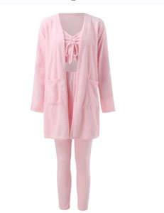 Herbst Winter Pullover Damen Gemütlicher Strickanzug Frauen Hosen und Langer Mantel Strickjacke Gestrickter Damenpullover Flauschiges <span class=keywords><strong>3</strong></span>-Teiliges Set Damen - Product Image 6